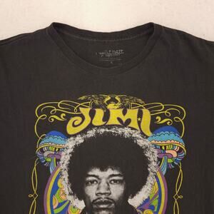 Jimi Hendrix Band Crew Neck Short Sleeve Graphic T Shirt Mens Size Large L Black